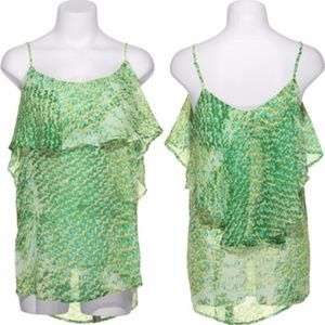 Romeo and Juliet Couture Green Chiffon Top sz M